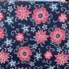 Tecido Natal Christmas Flowers, Navy