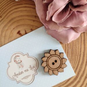 Botão Flor Girassol em MDF