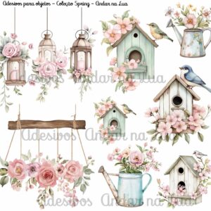 Adesivos para Objetos Coleção Páscoa e Primavera