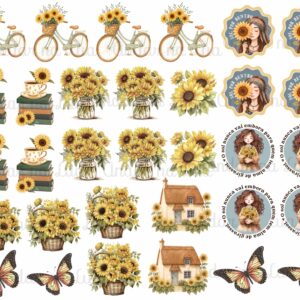 *Desenhos Termocolante para Aplicar Coleção Lavanda e Girassol