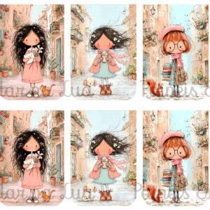 *@ NEW Painel Bolsa Porta Telemóvel /Óculos/ Canetas Coleção Meninas na Cidade