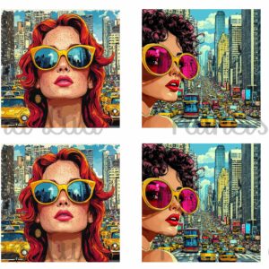 *@ NEW Painel  Quadrado Coleção Woman in City